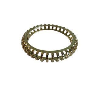 Elegant, Well-Made Gold Tone Cage Bangle.